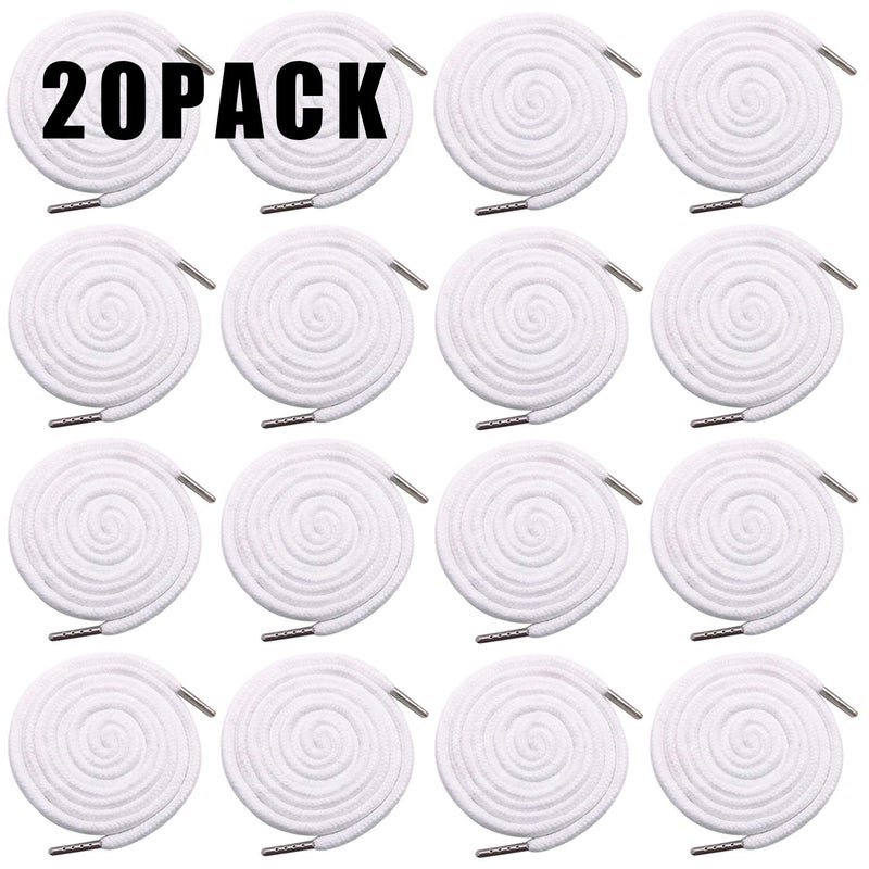 Luckkyme 20 Pack Replacement Drawstrings Drawcords for Pants Sweatpants Hoodies Scrubs Jackets Shorts Tool 53" Long (White) - Image 1